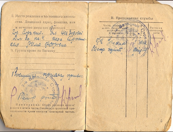 Красноармейская книжка, 1944